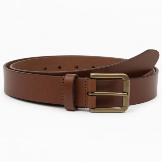 Brown Leather Belt Buckle