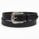 Black Leather Men's Western Belt Buckle