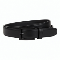 Black Leather Belt Buckle