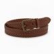 Woven Leather Belt Brown Wide