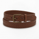 Woven Leather Belt Brown Wide