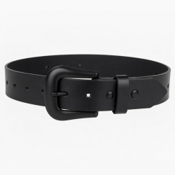 Belt Western Leather Black Buckle