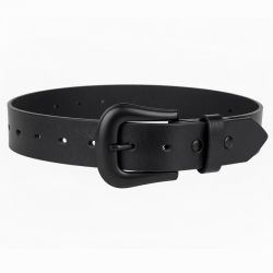 Belt Western Leather Black Buckle
