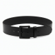 Women's Black Stretch Wide Leather Wide Belt Buckle