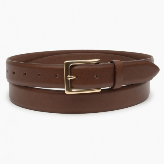 Brown Leather Dress Belt