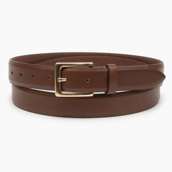 Brown Leather Dress Belt