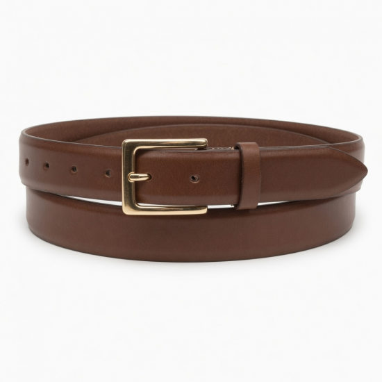 Brown Leather Dress Belt