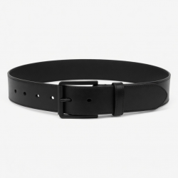 Wide Black Leather Belt Women's