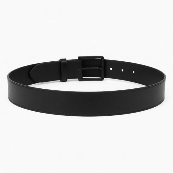 Wide Black Leather Belt Women's