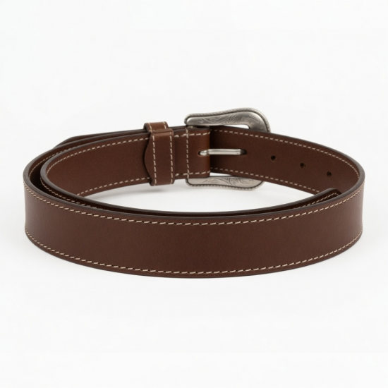 Brown Leather Western Belt