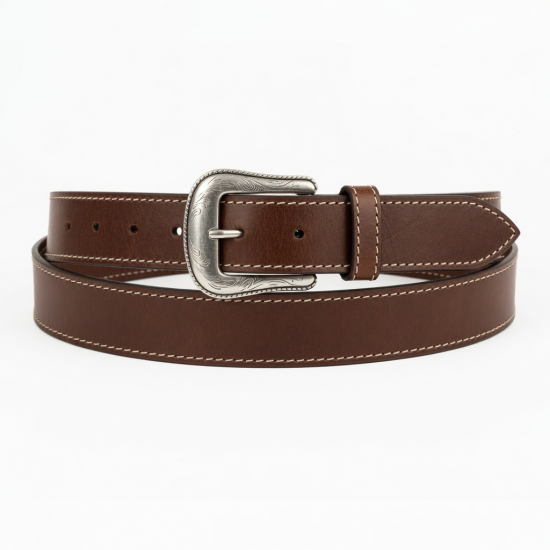 Brown Leather Western Belt