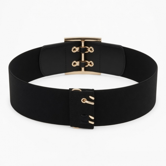 Women's Wide Waist Belt Buckle Elastic