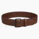 Wide Waist Belt Women's Brown Leather Woven Braided
