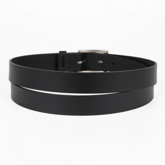 Black Leather Belt 7326