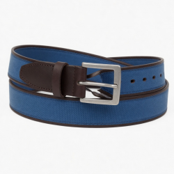 Belt Men's Blue Canvas Leather Buckle