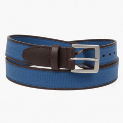 Belt Men's Blue Canvas Leather Buckle