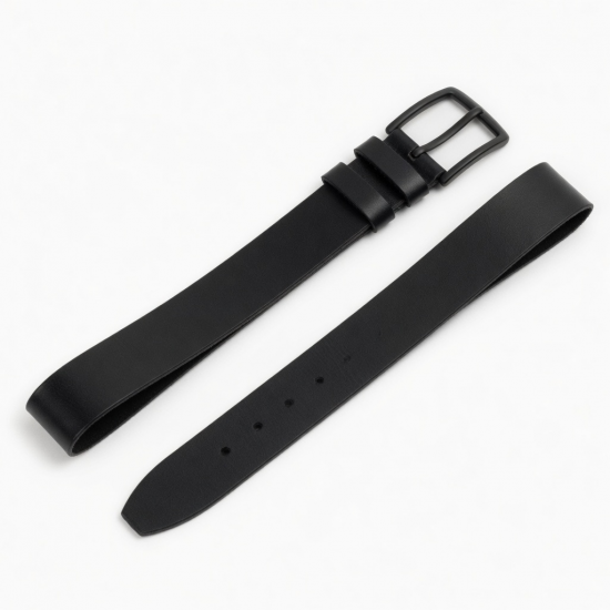 Black Leather Casual Belt