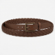 Belt Women's Brown Leather Braided Buckle