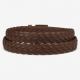 Belt Women's Brown Leather Braided Buckle