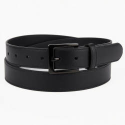 White Black Women's Black Buckle Belt