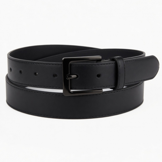 White Black Women's Black Buckle Belt