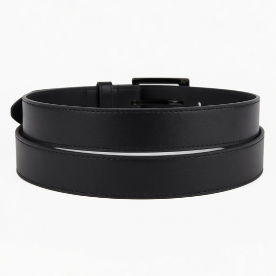 White Black Women's Black Buckle Belt
