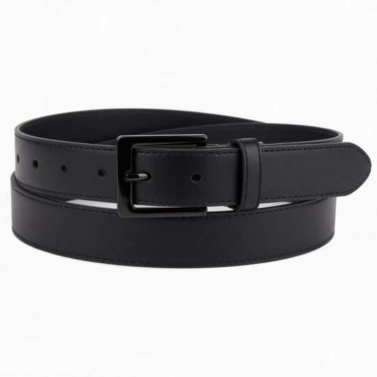 White Black Women's Black Buckle Belt
