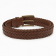 Brown Braided Leather Belt Buckle Work Western Classic
