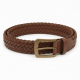Brown Braided Leather Belt Buckle Work Western Classic