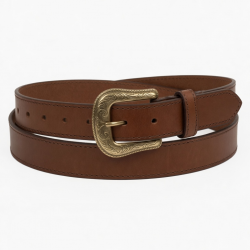 Women's Brown Leather Belt Buckle Western