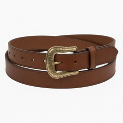 Women's Brown Leather Belt Buckle Western