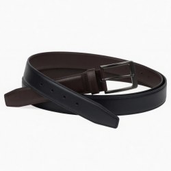 Men's Reversible Belt Black Brown Buckle