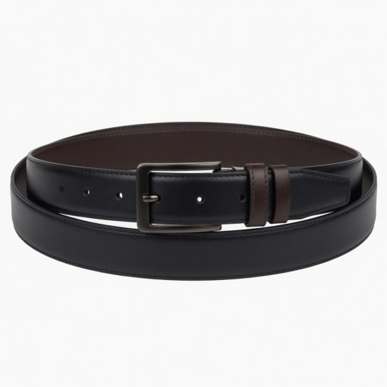 Men's Reversible Belt Black Brown Buckle