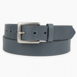 Western Leather Belt Gray Blue