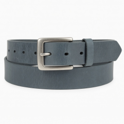 Western Leather Belt Gray Blue