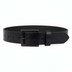 Vintage Black Leather Belt Buckle