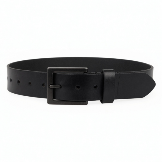 Vintage Black Leather Belt Buckle