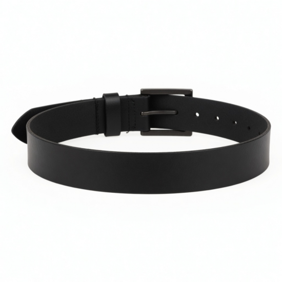 Vintage Black Leather Belt Buckle