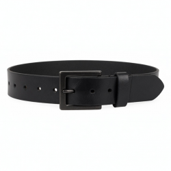Vintage Black Leather Belt Buckle
