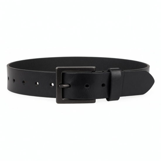 Vintage Black Leather Belt Buckle
