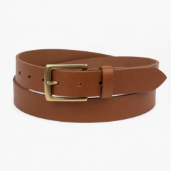 Tan Brown Leather Belt Buckle