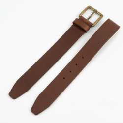 Men's Leather Belt Brown Buckle Vintage