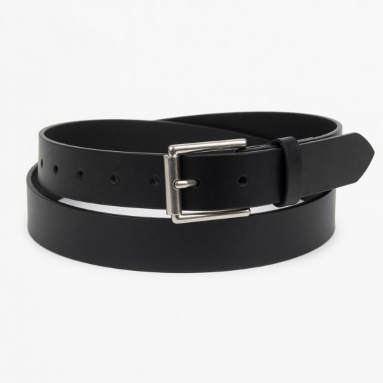 Buckle Belt Women's Black Adjustable Leather