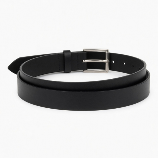 Buckle Belt Women's Black Adjustable Leather